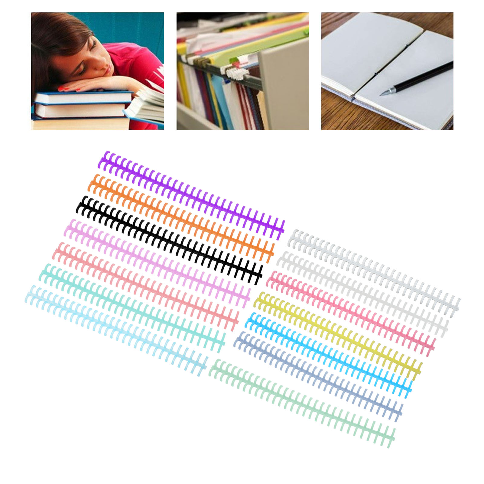 Binding Comb Plastic - 10 ชิ้น หวีเข้าเล่มแบบหลวม 30 รู วัสดุพลาสติก