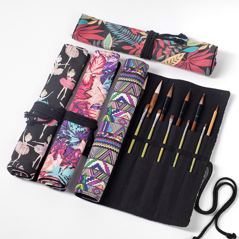 Pen Pouch Roll - 20 หลุมม้วนดินสอโรงเรียนเขียนแปรง Pencilcase Big Cartridge เครื่องสำอางค์กระเป๋าขนาดใหญ่ชุดเก็บกระเป๋า