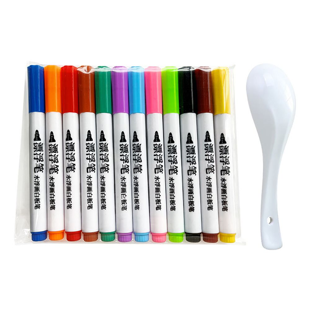 Whiteboard Marker Set - 4/8/12 สีช้อนเซรามิคน้ําวาด Magic Doodle ปากกาที่มีสีสัน Mark